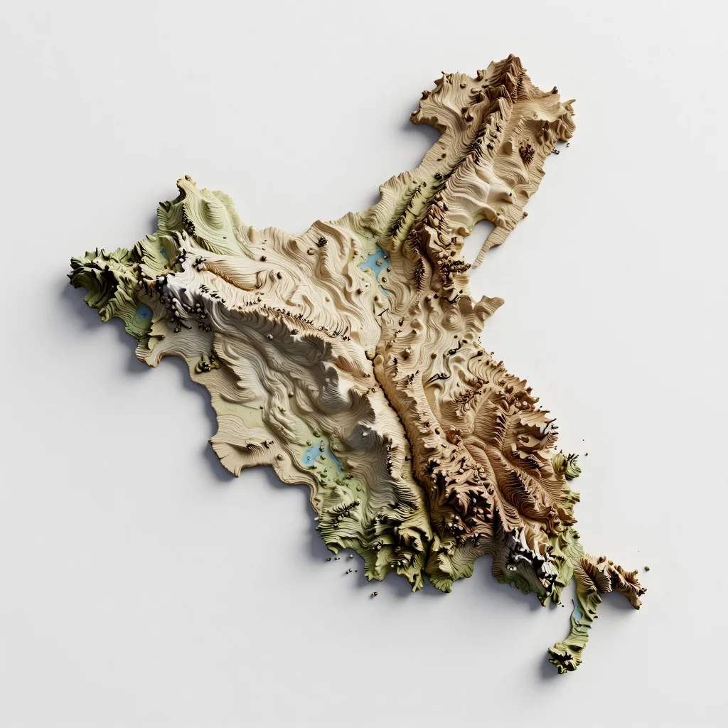 Aparan, Armenia 3D Topographic