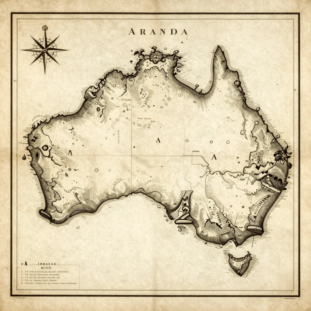 Aranda, Australia Vintage Map