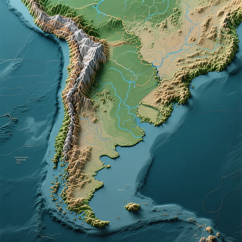 Argentina Topographic Map - Elevation Contours and Terrain Features