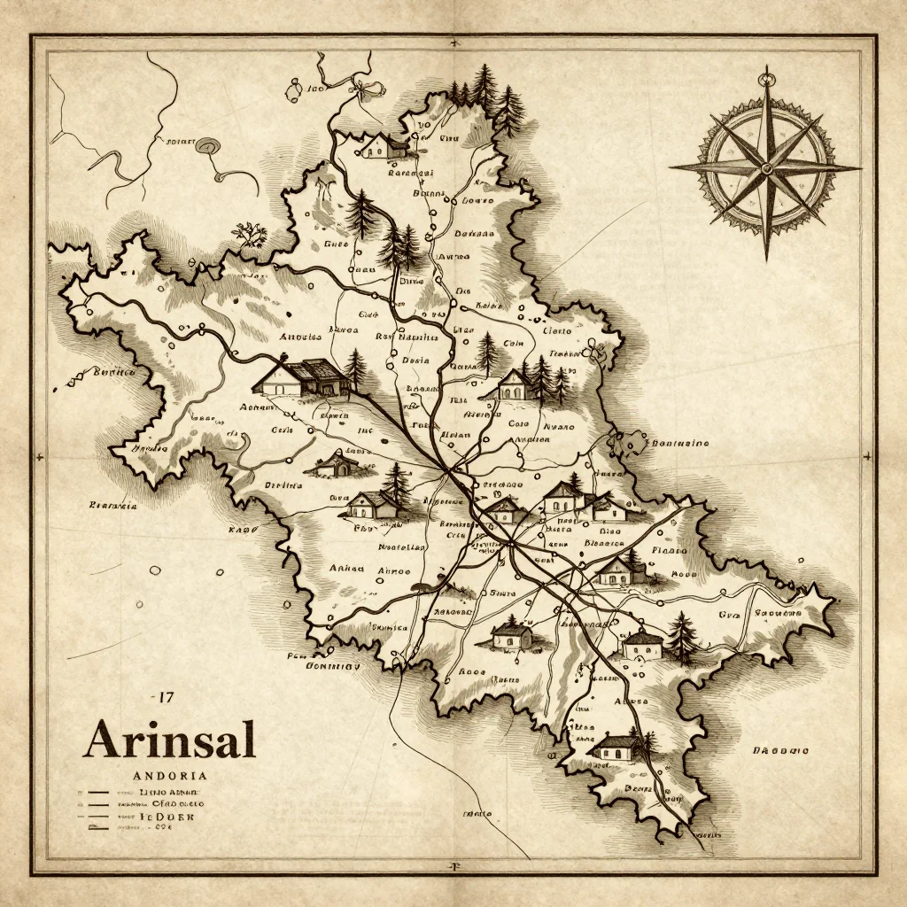 Arinsal, Andorra Vintage Map