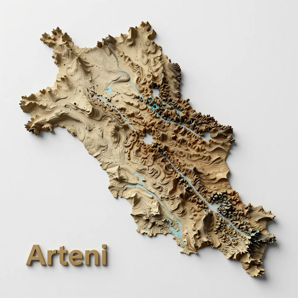 Arteni, Armenia 3D Topographic