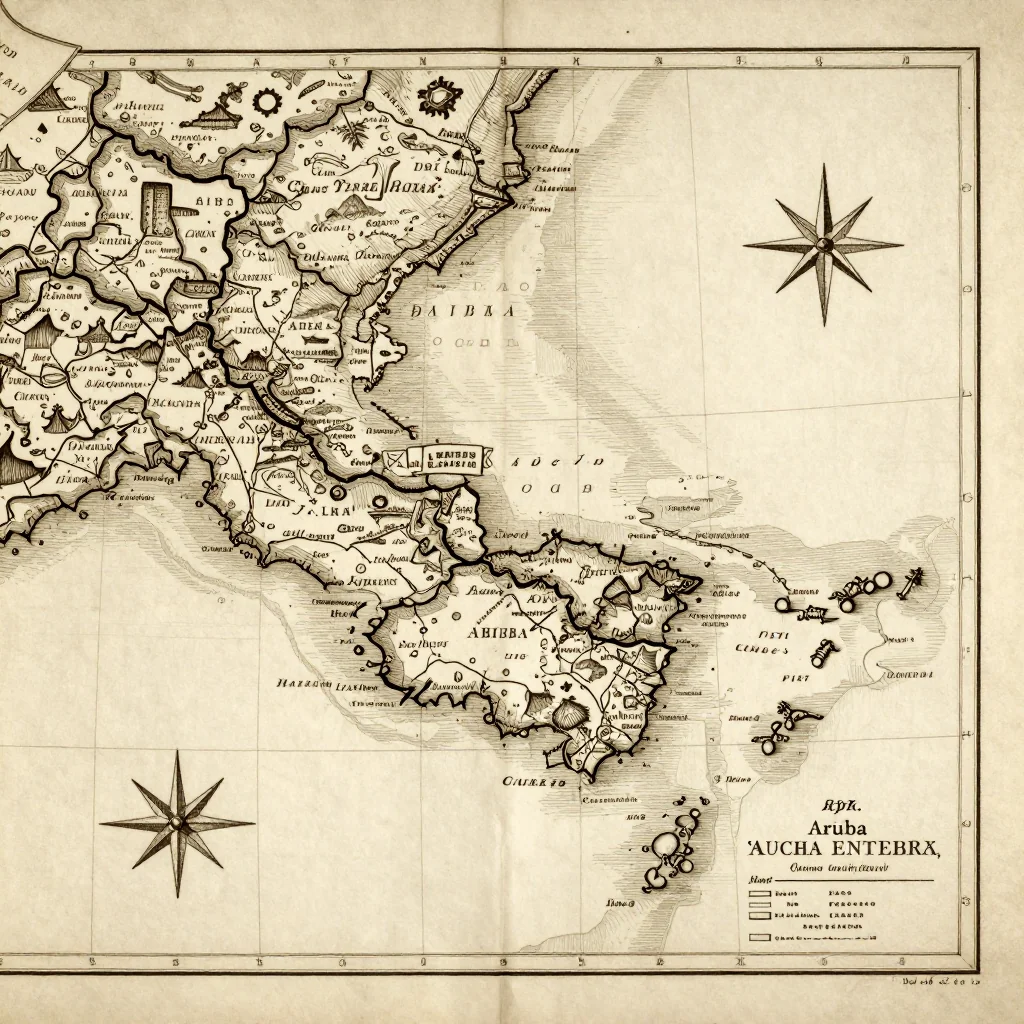 Aruba Vintage Map
