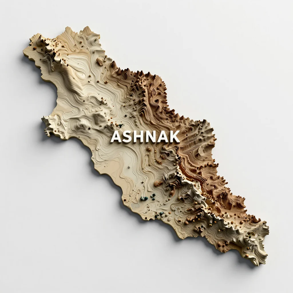 Ashnak, Armenia 3D Topographic
