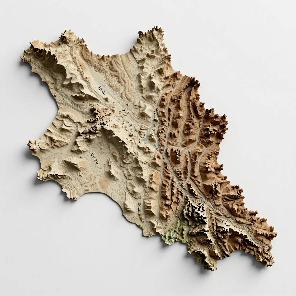 Ashtarak, Armenia 3D Topographic