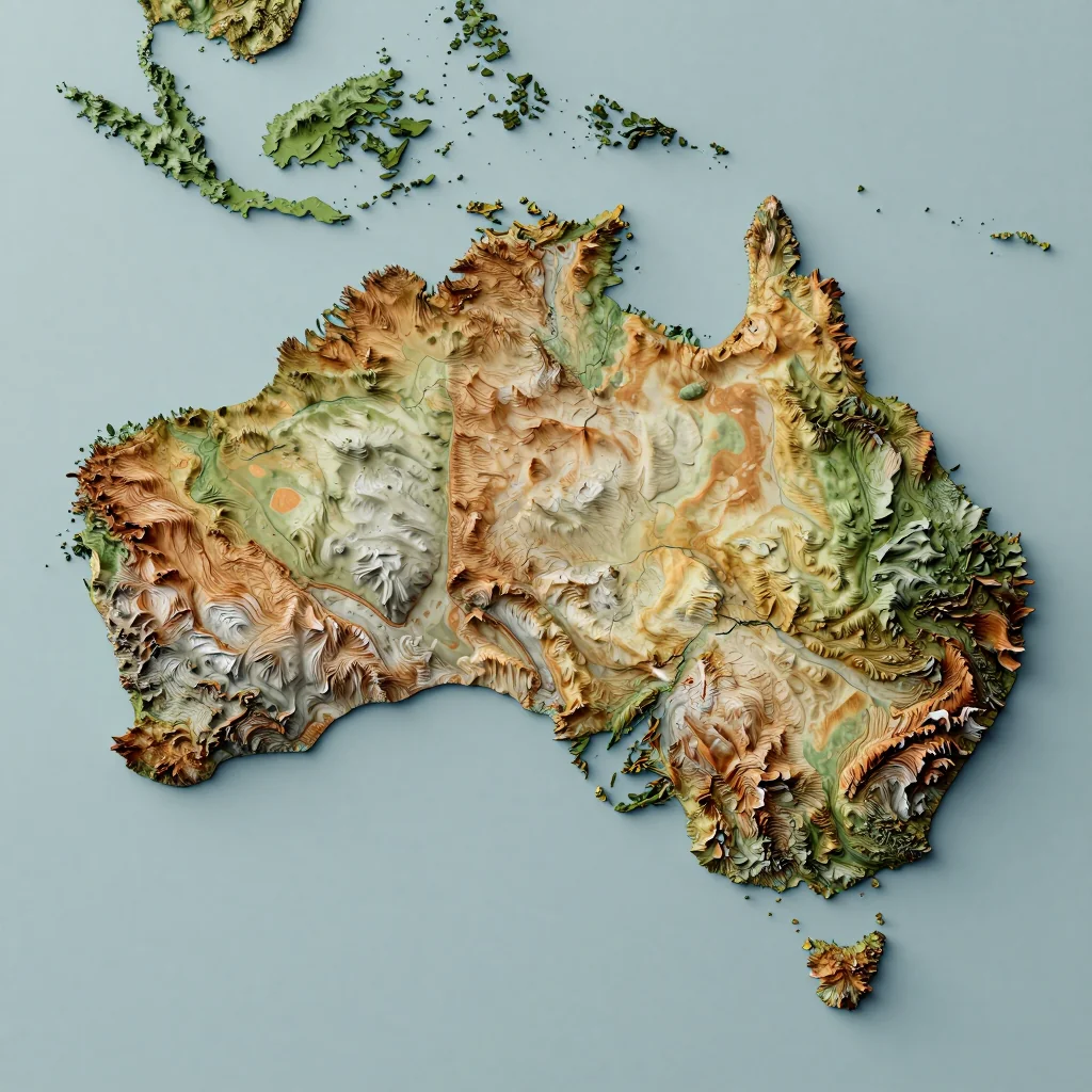 Australia Topographic Map