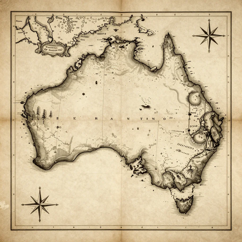Australia Vintage Map