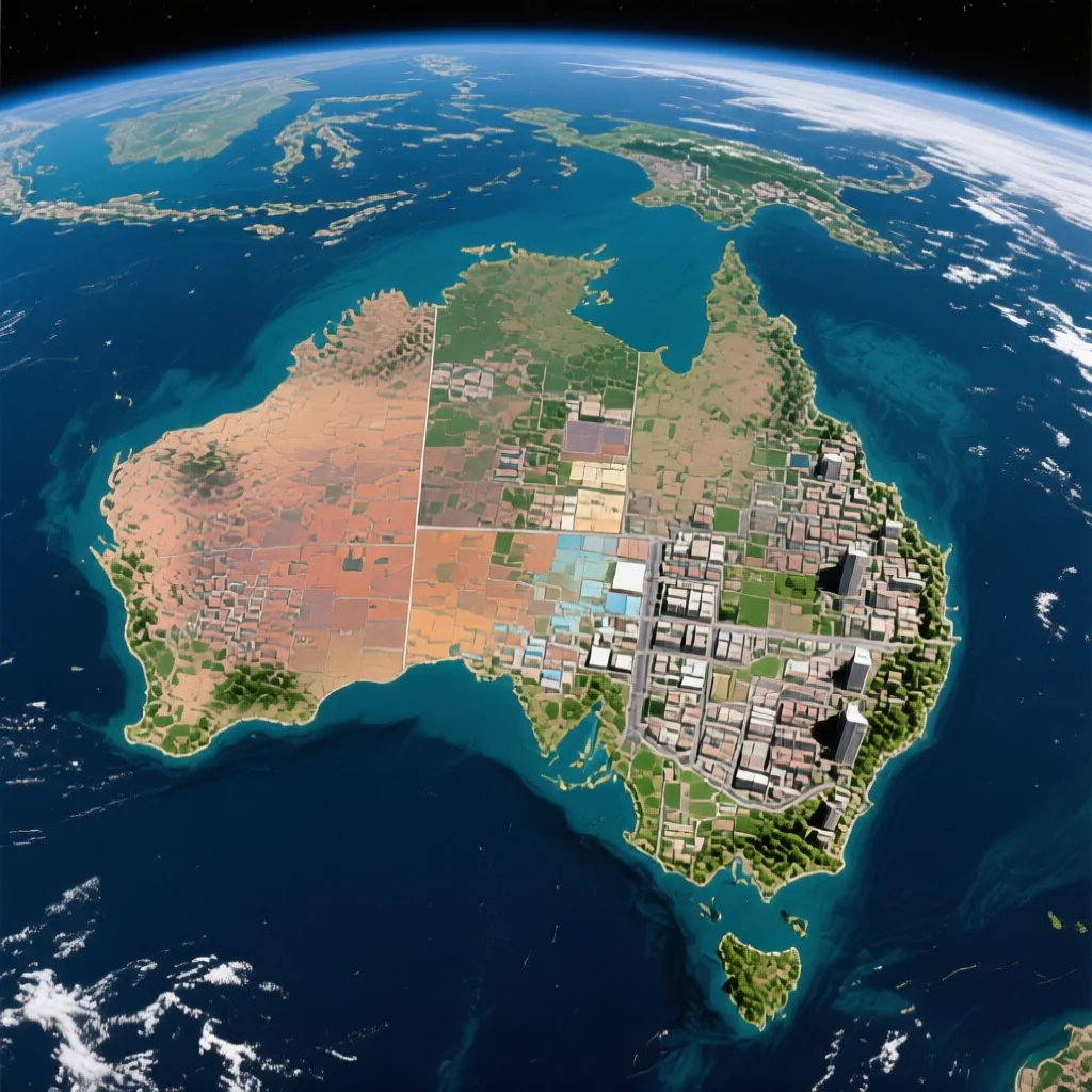 Australia Satellite View - High Resolution Map from Space