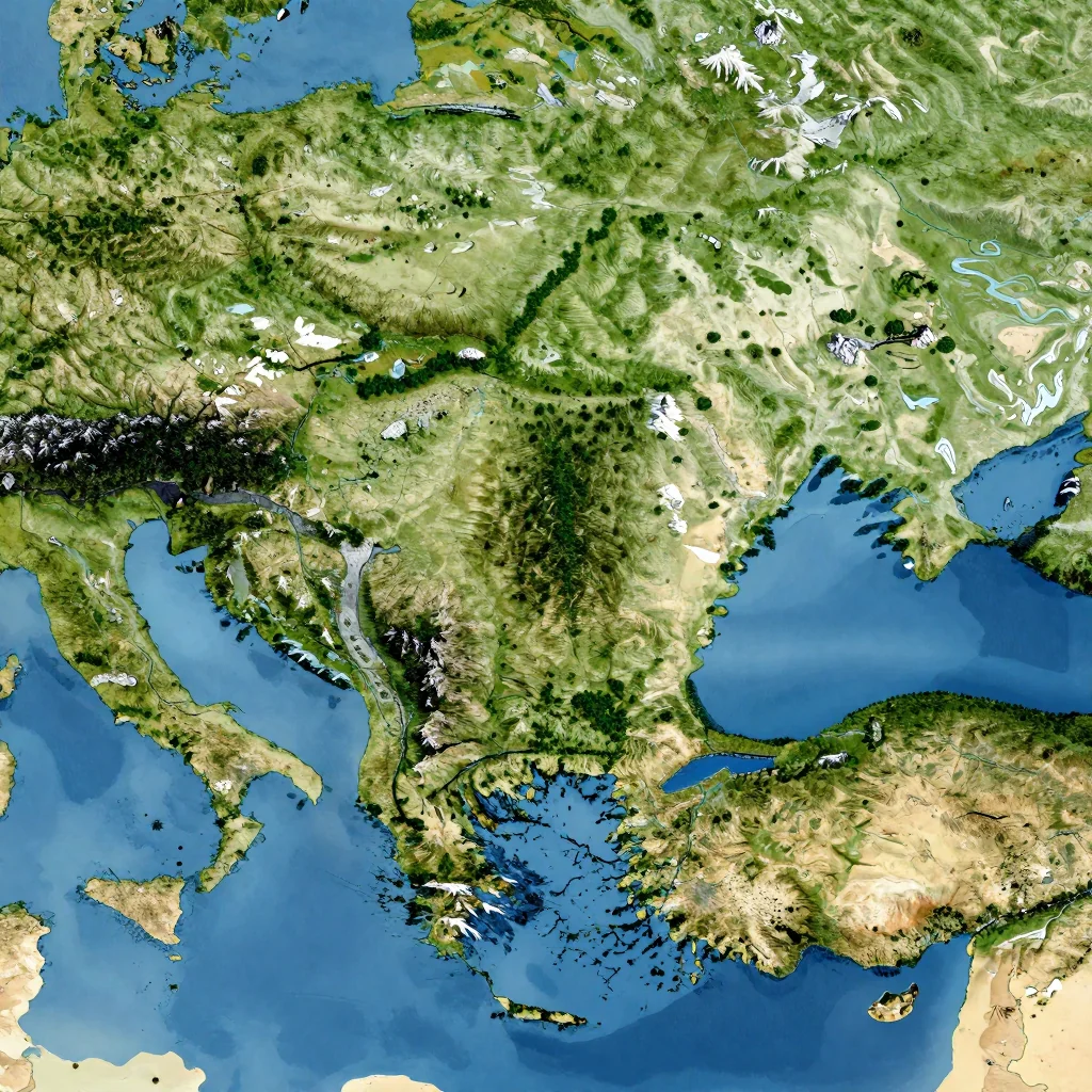 Austria - Physical Geography Map Austria Physical Geography Map
