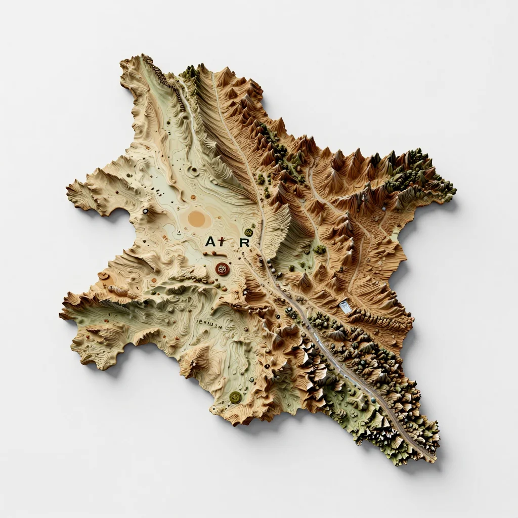 Avşar, Azerbaijan 3D Topographic