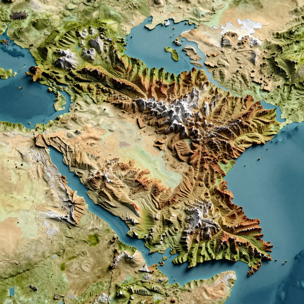 Azerbaijan - Topographic Map Azerbaijan Topographic Map