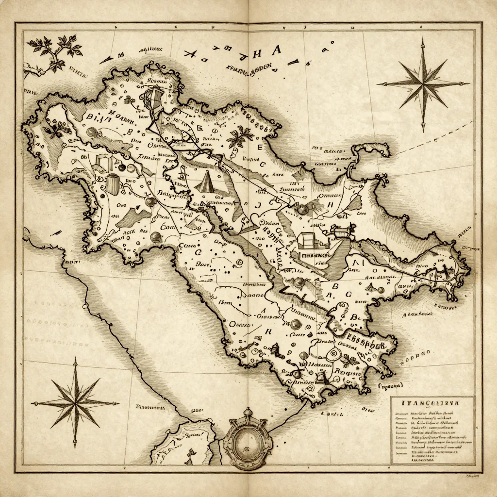 Azerbaijan Vintage Map