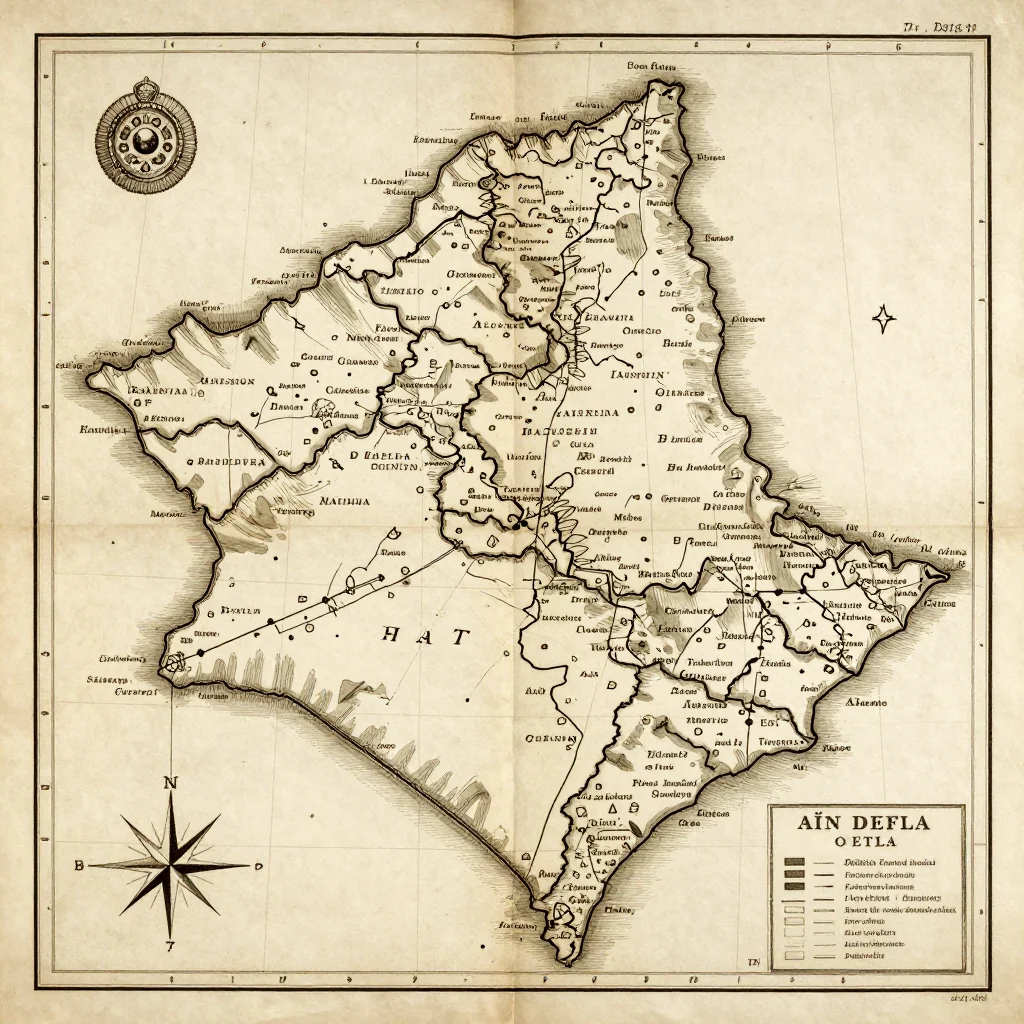 Aïn Defla, Algeria Vintage Map