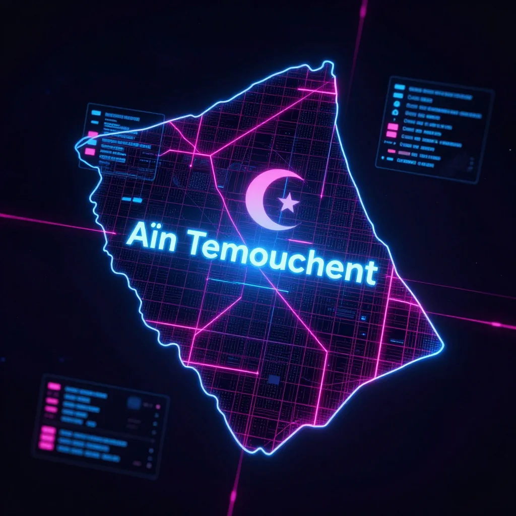 Aïn Temouchent, Algeria Cyberpunk Map