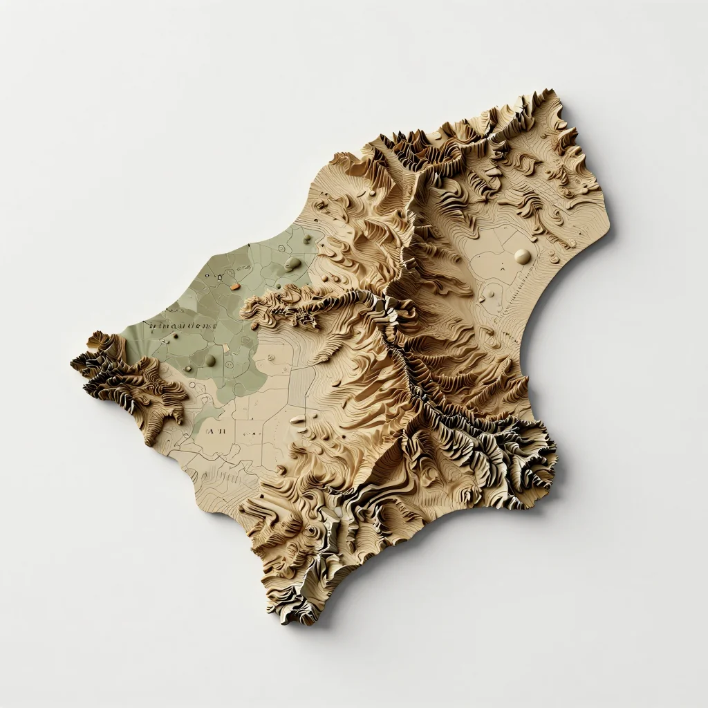 Aïn Temouchent, Algeria 3D Topographic