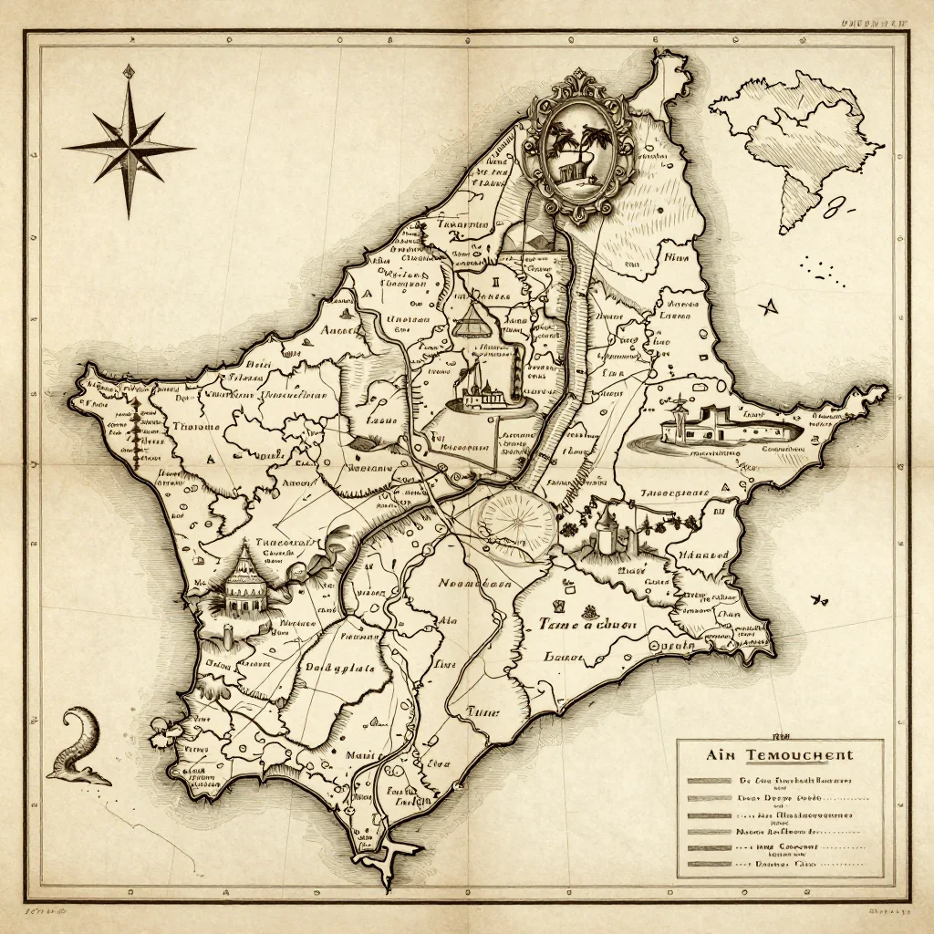 Aïn Temouchent, Algeria Vintage Map