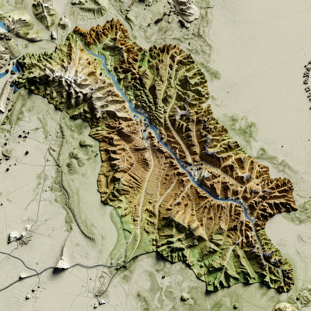 Ağdam, Azerbaijan - Topographic Map Ağdam, Azerbaijan Topographic Map