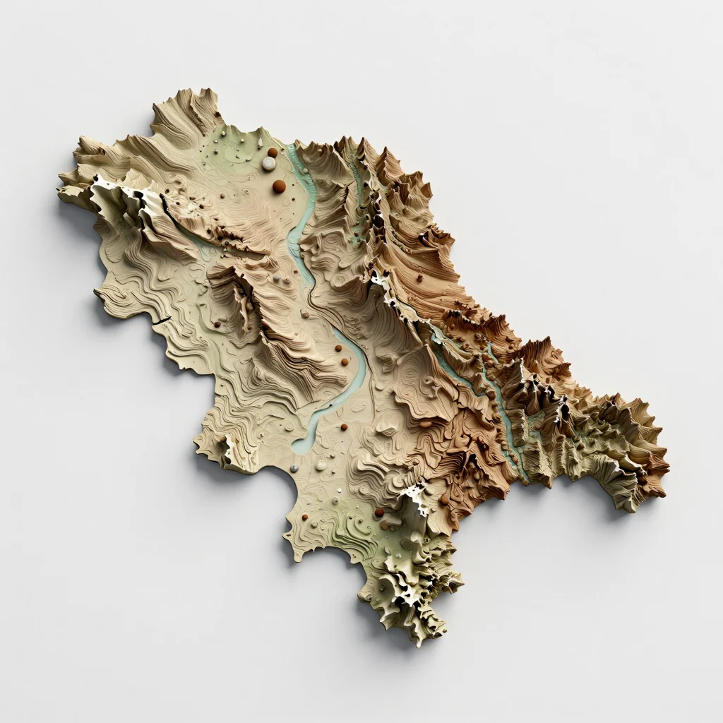 Ağdaş, Azerbaijan 3D Topographic
