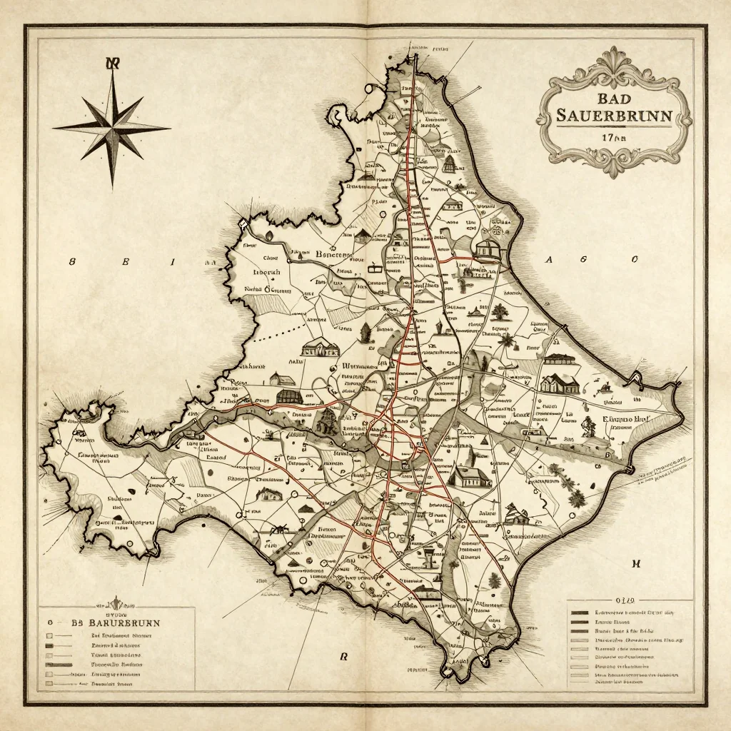 Bad Sauerbrunn, Austria Vintage Map