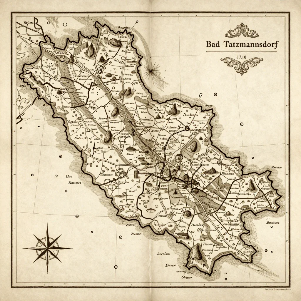 Bad Tatzmannsdorf, Austria Vintage Map