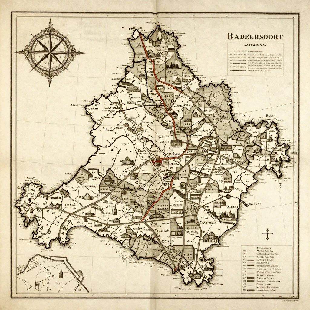 Badersdorf, Austria Vintage Map