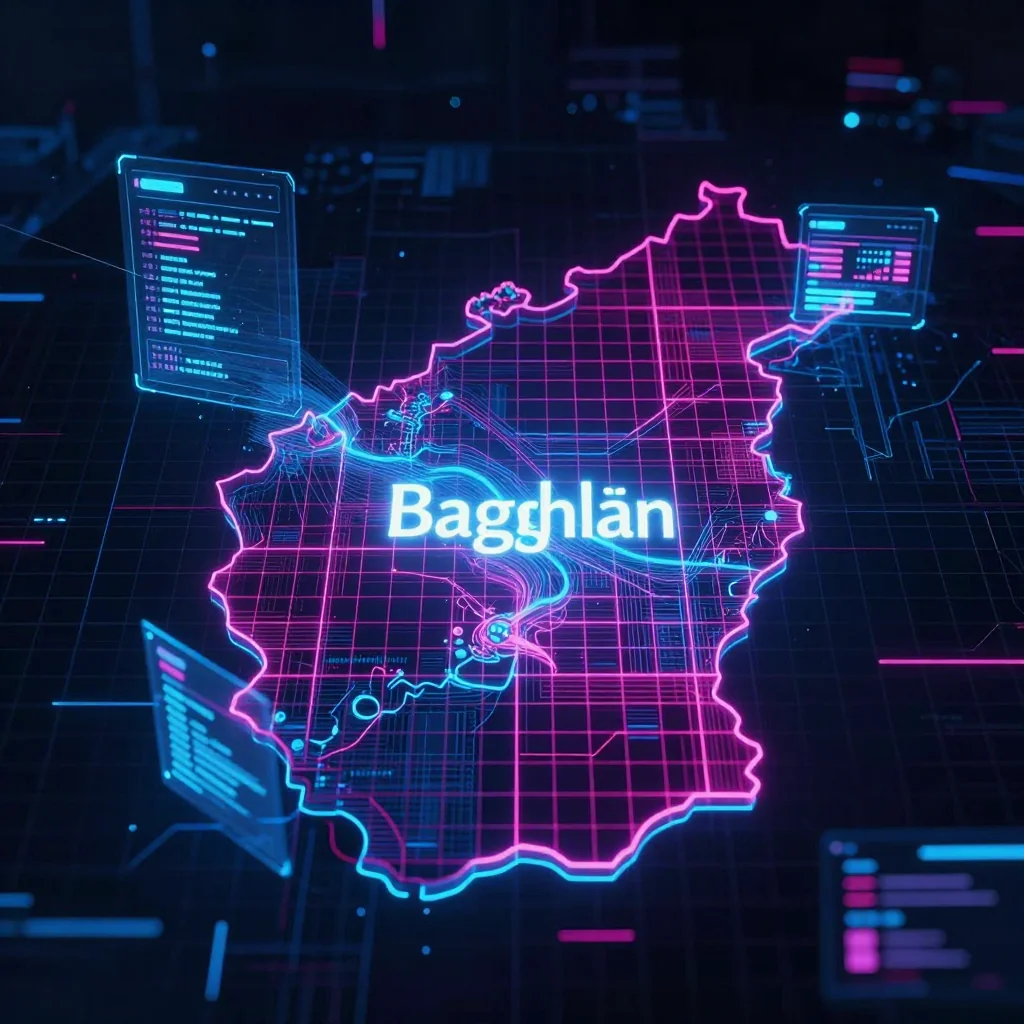 Baghlān, Afghanistan Cyberpunk Map