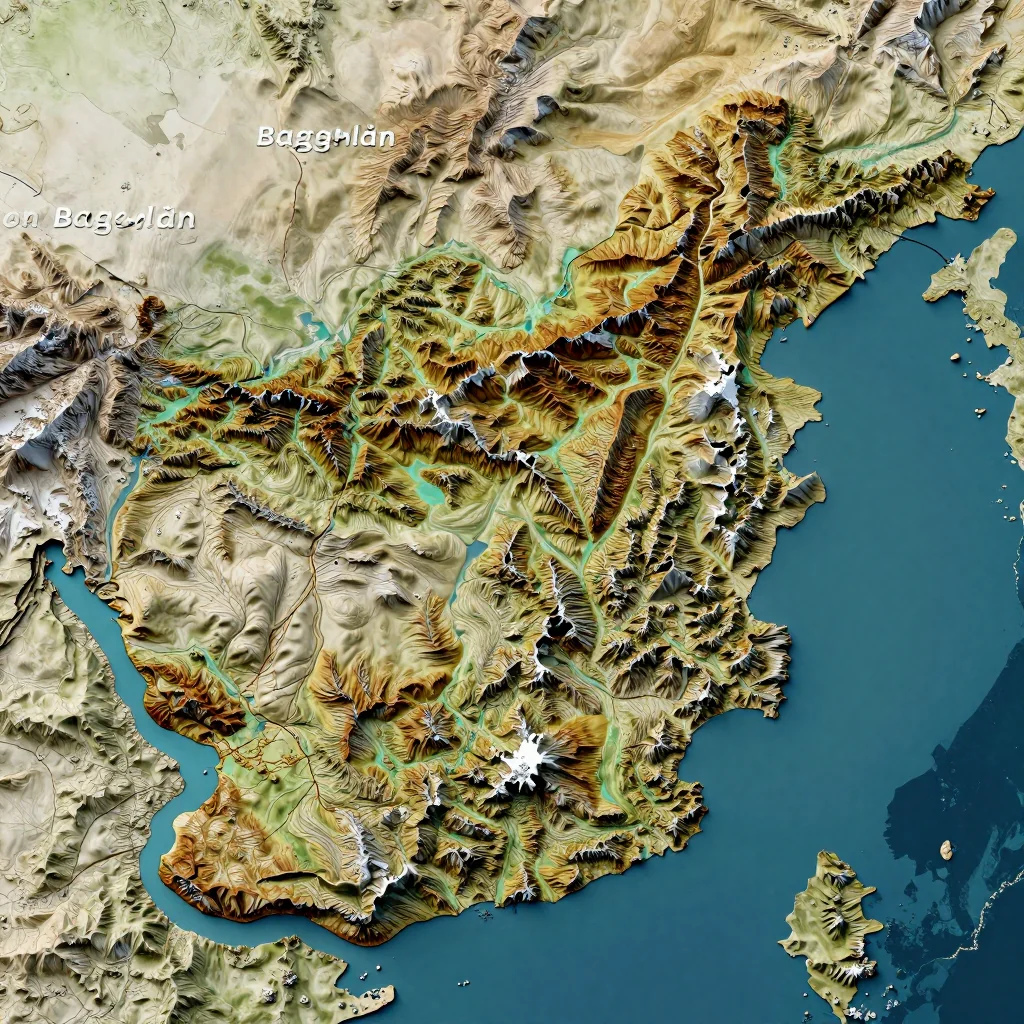 Baghlān, Afghanistan Topographic Map