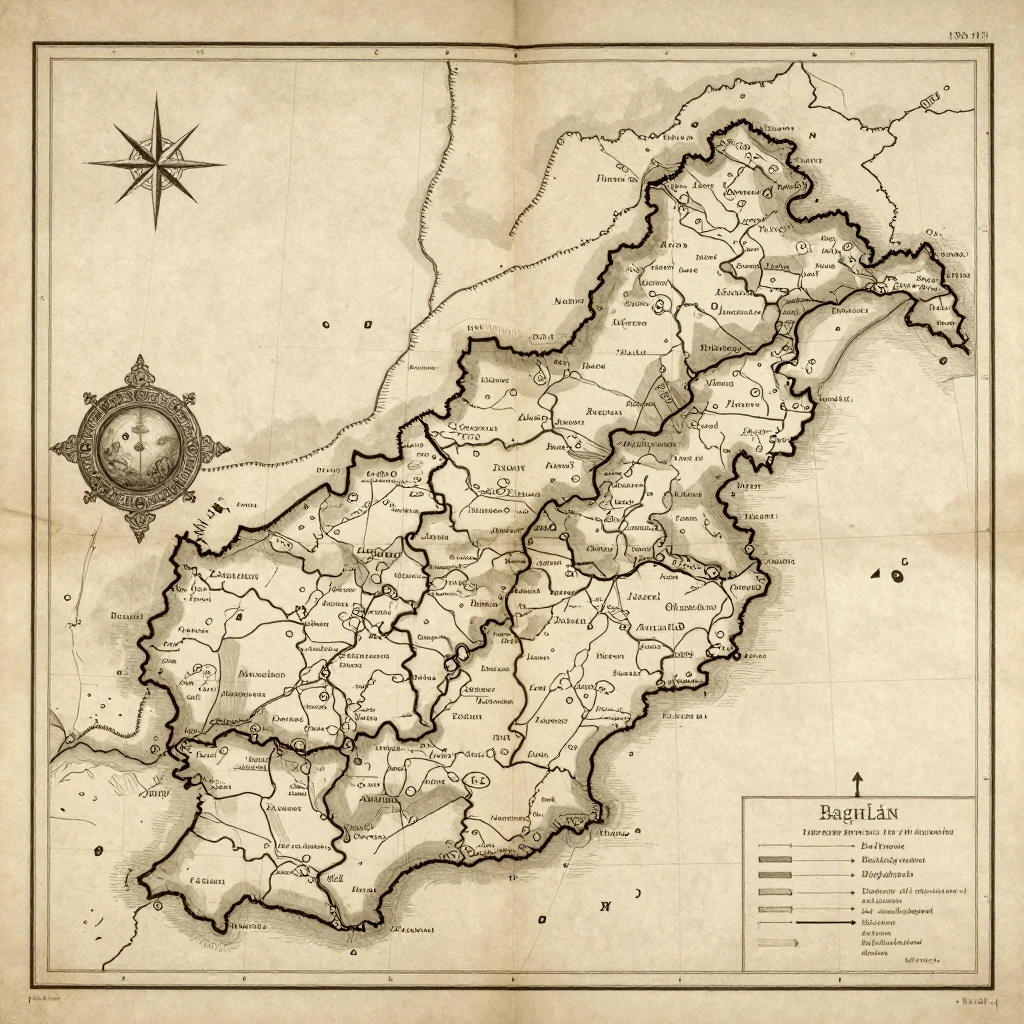 Baghlān, Afghanistan Vintage Map