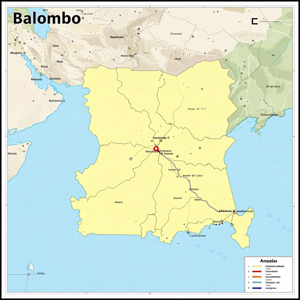 Balombo, Angola Political Map