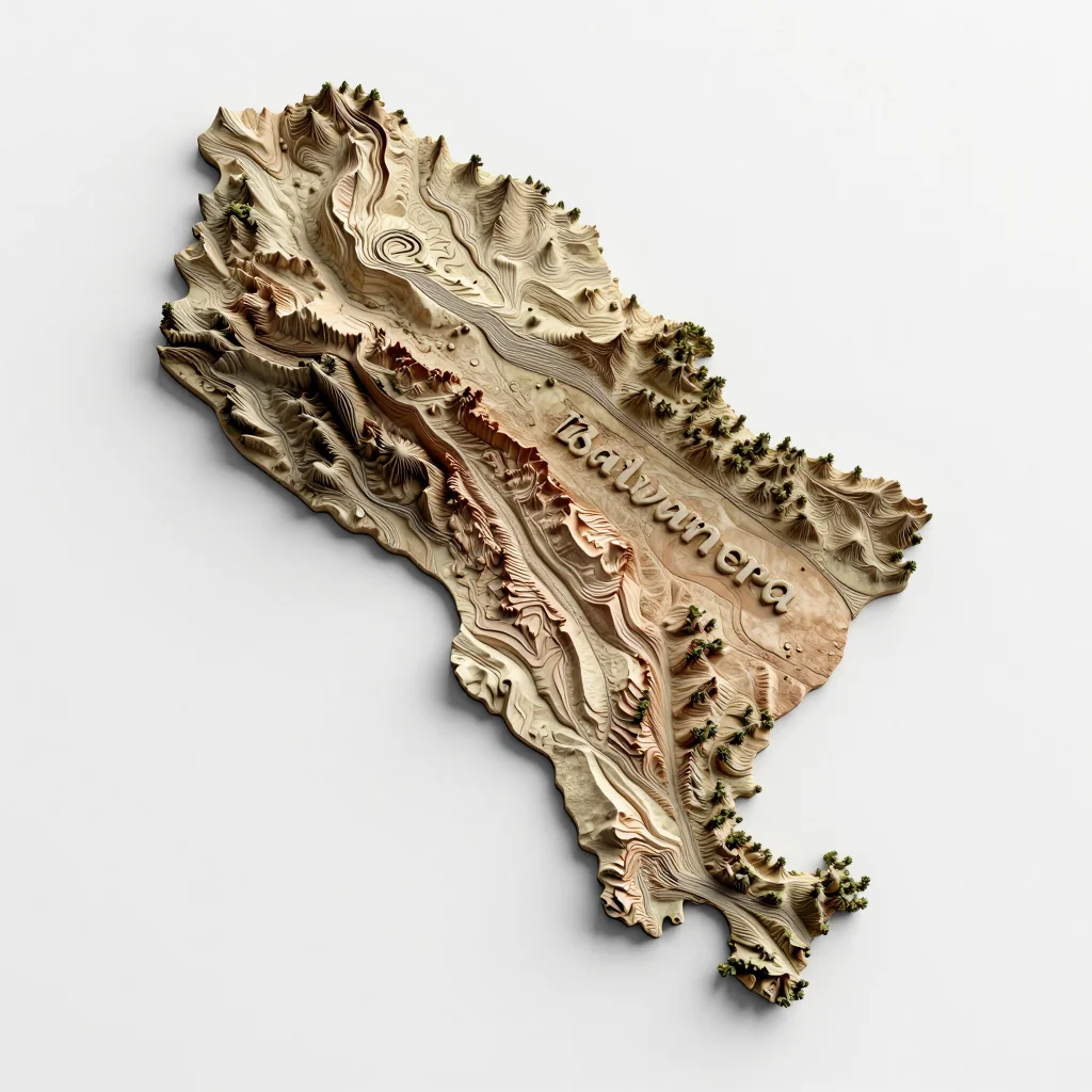 Balvanera, Argentina 3D Topographic