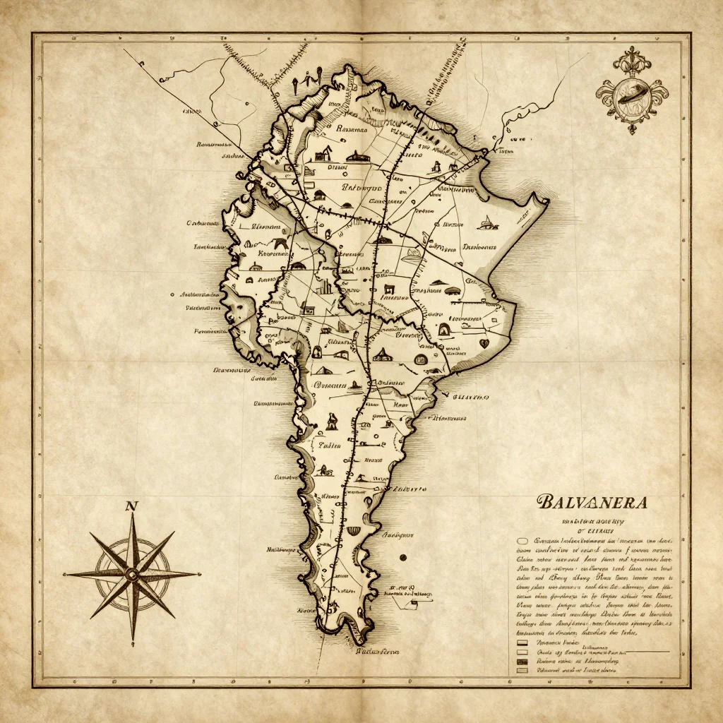 Balvanera, Argentina Vintage Map