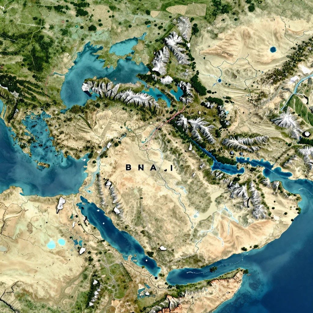 Banaj, Albania Physical Geography Map