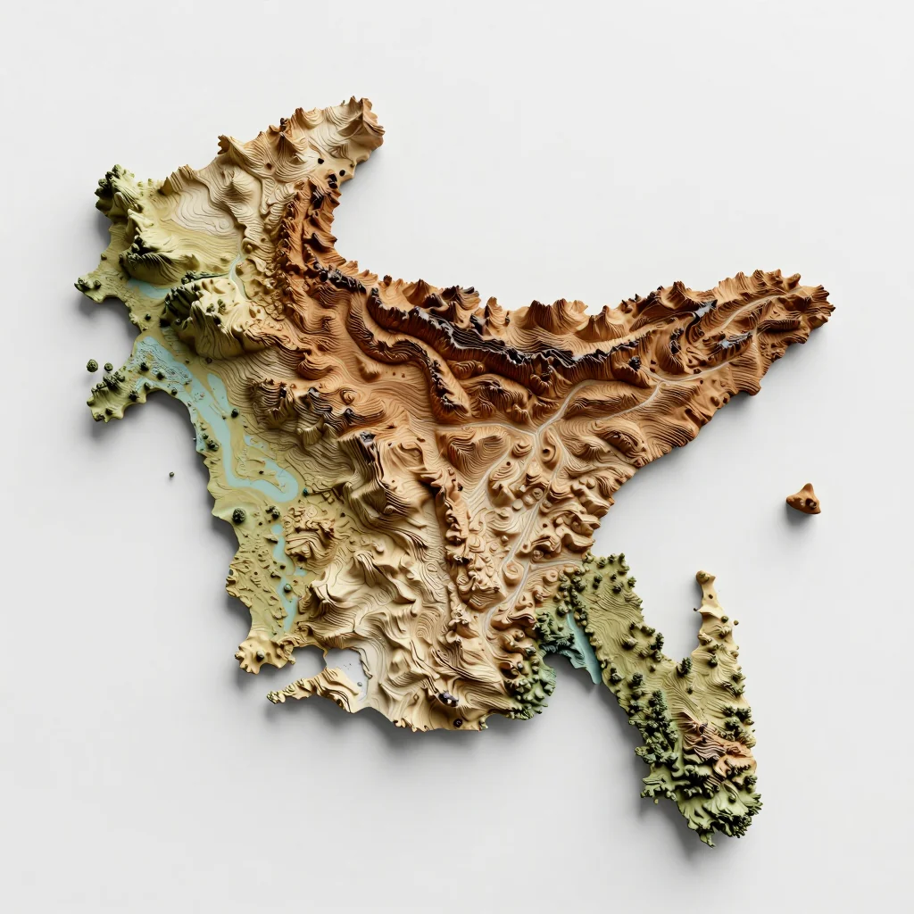 Bandarban, Bangladesh 3D Topographic