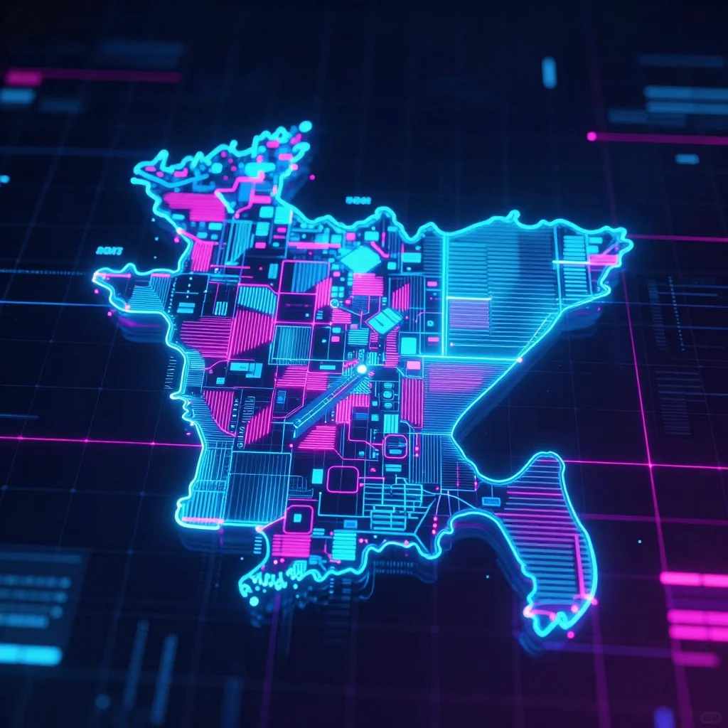 Bangladesh Cyberpunk Map