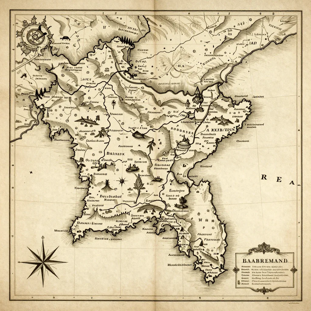 Bangladesh Vintage Map