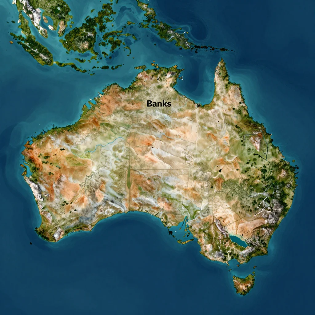 Banks, Australia Physical Geography Map