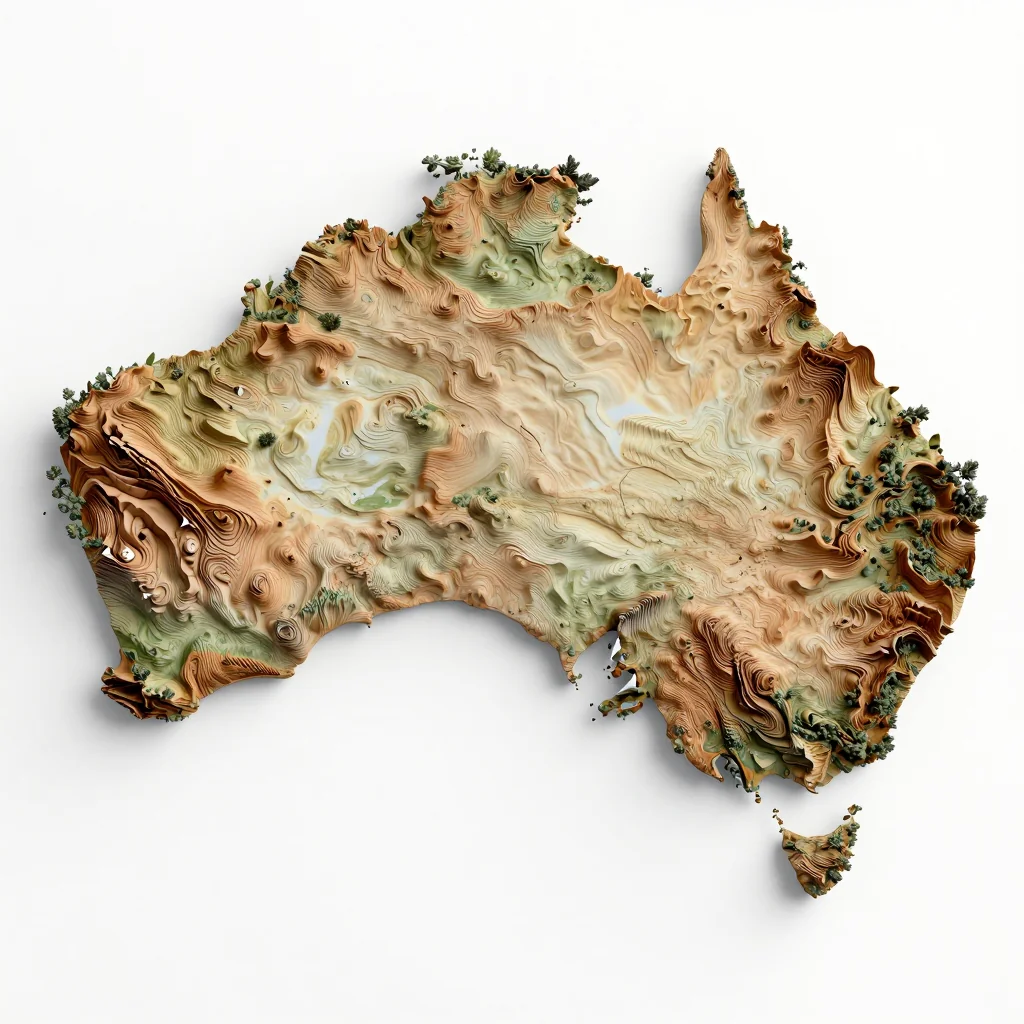 Banks, Australia 3D Topographic