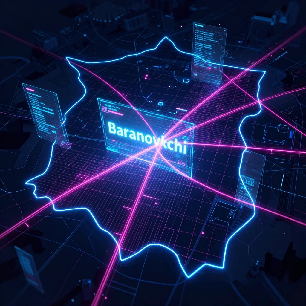 Baranovichi, Belarus Cyberpunk Map