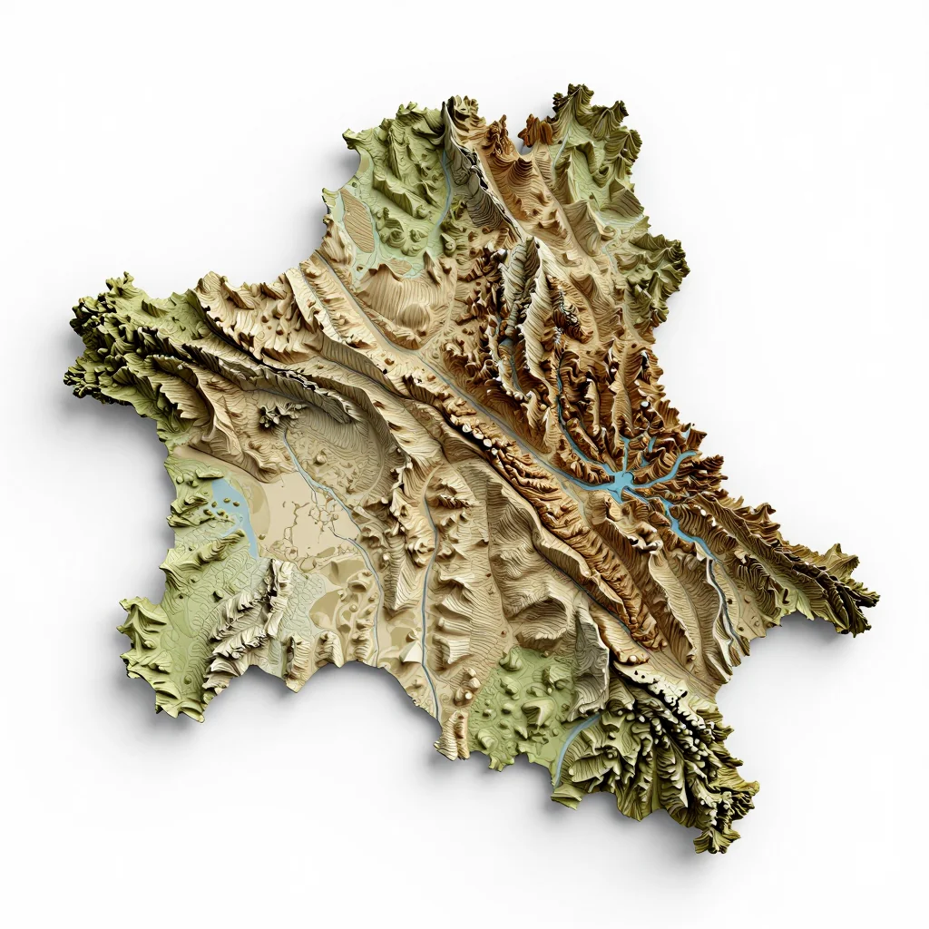 Baranovichskiy Rayon, Belarus 3D Topographic