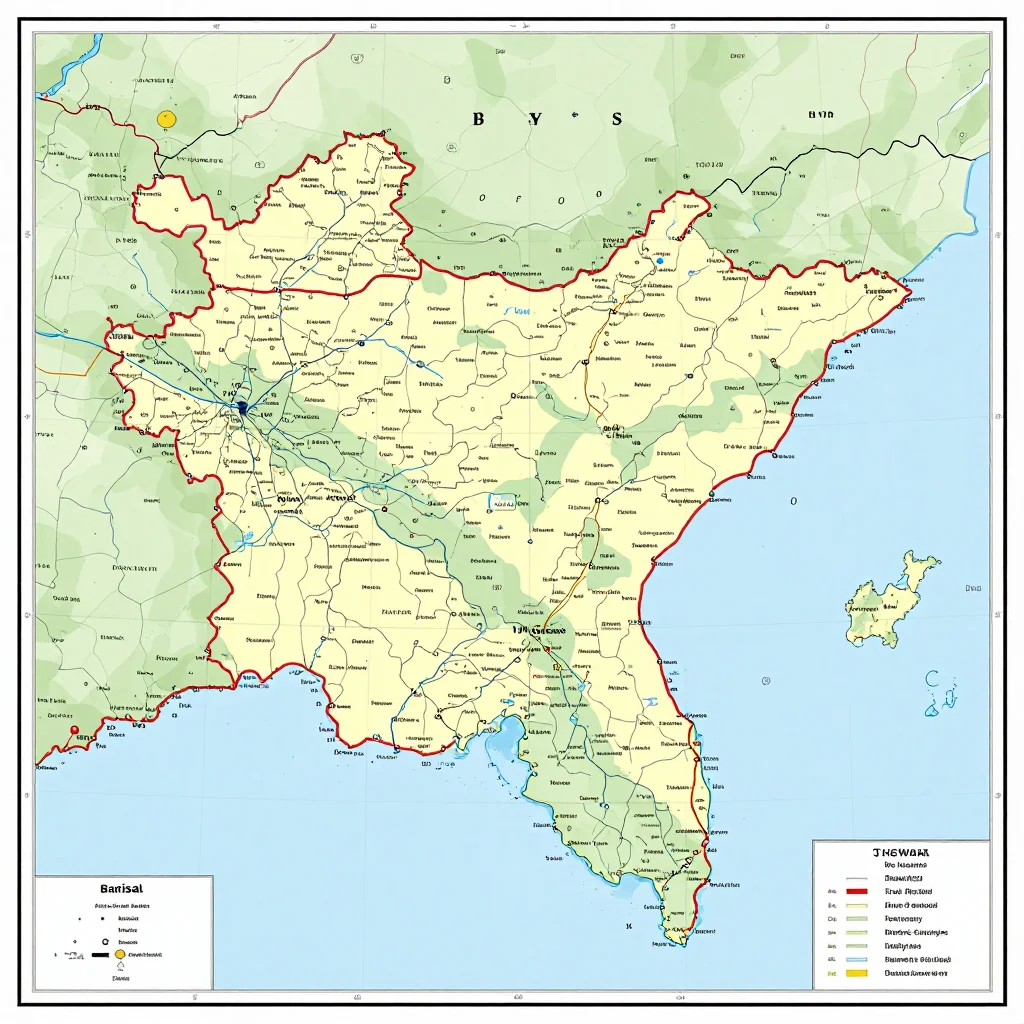 Barisal, Bangladesh Political Map