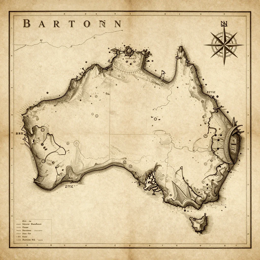 Barton, Australia Vintage Map