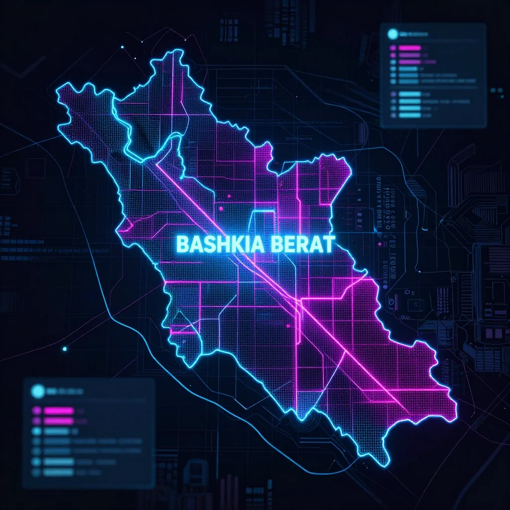 Bashkia Berat, Albania Cyberpunk Map