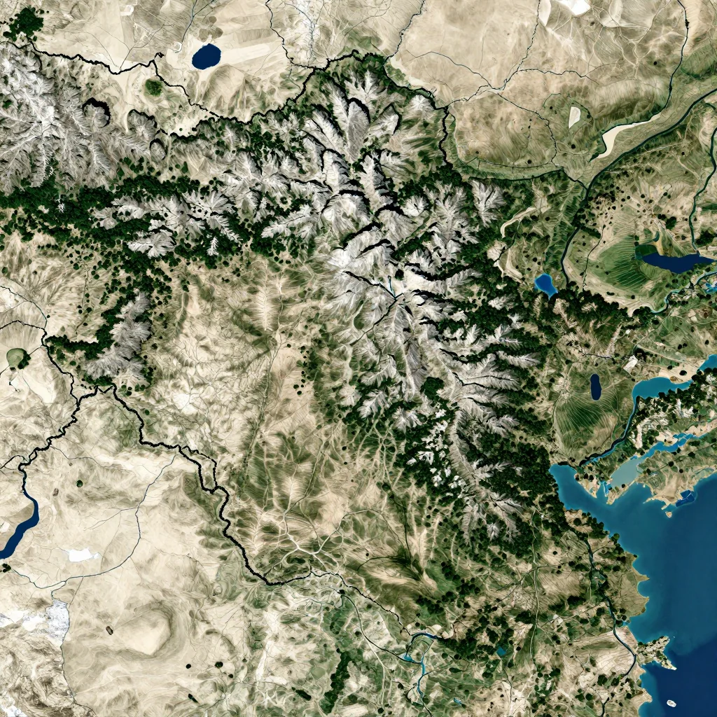 Bashkia Berat, Albania Physical Geography Map