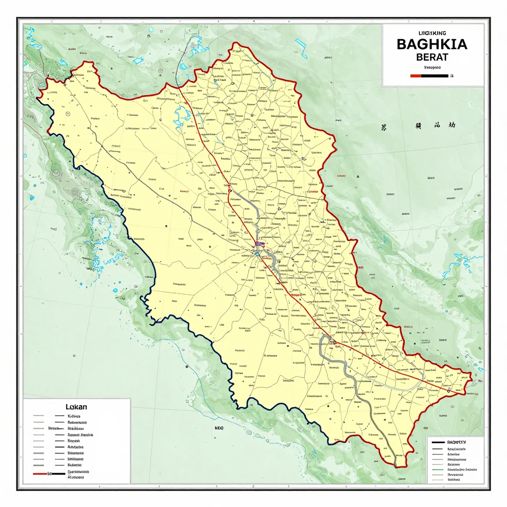 Bashkia Berat, Albania Political Map