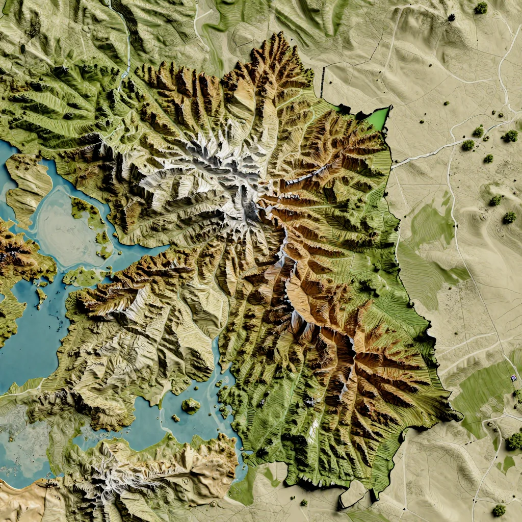 Bashkia Kuçovë, Albania Topographic Map
