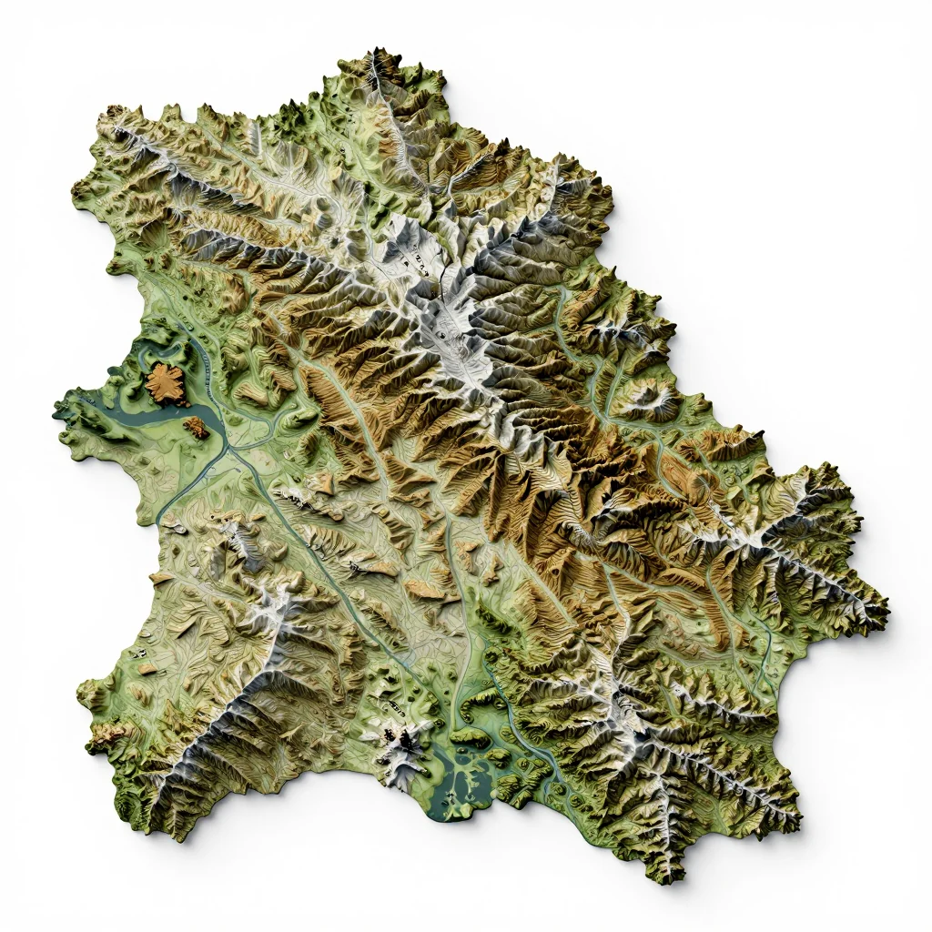 Bashkia Poliçan, Albania Topographic Map