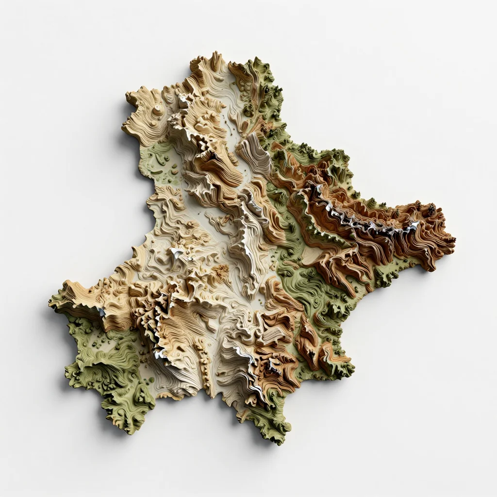 Bashkia Poliçan, Albania 3D Topographic