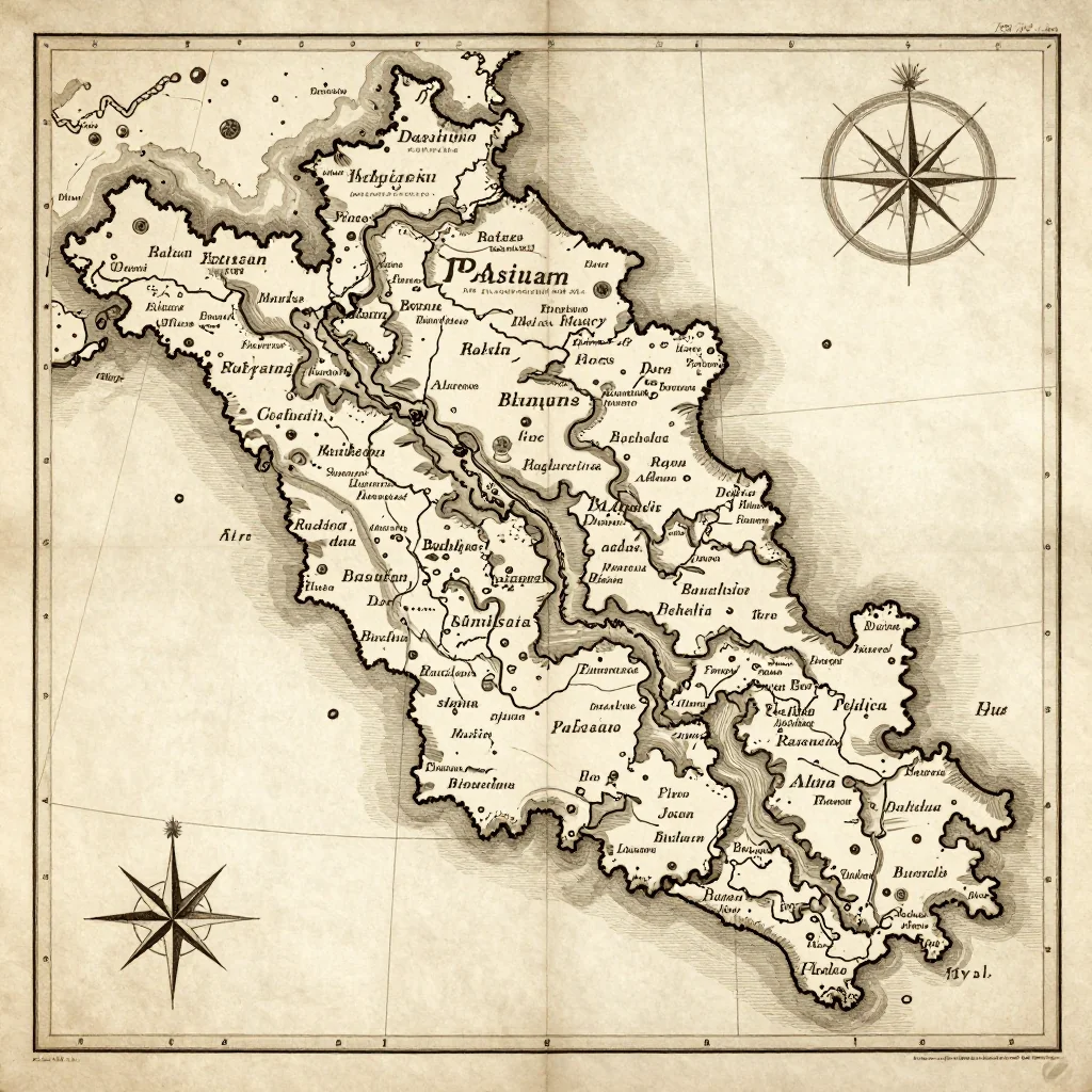 Bashkia Poliçan, Albania Vintage Map