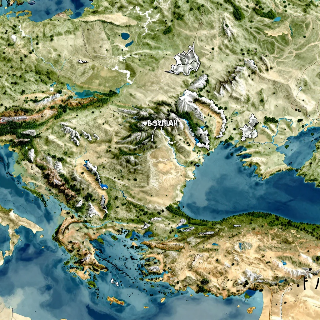 Bashkia Skrapar, Albania Physical Geography Map
