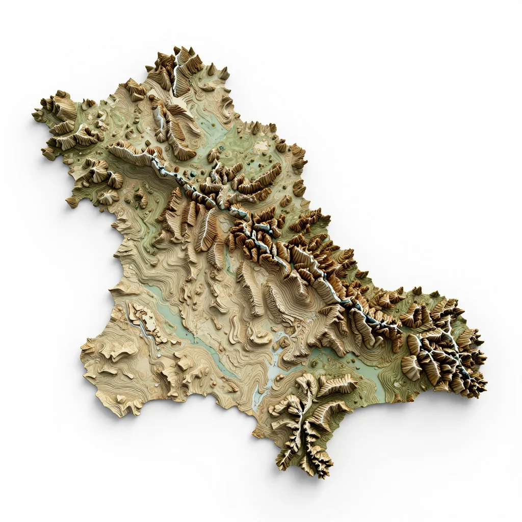 Bashkia Skrapar, Albania 3D Topographic