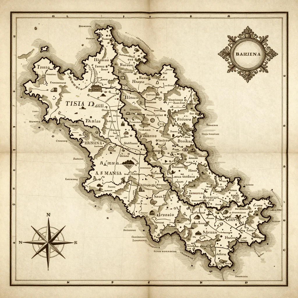 Bashkia Skrapar, Albania Vintage Map